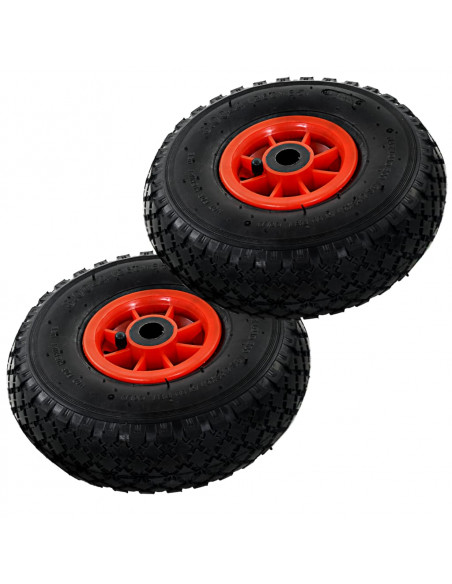 Ruote Carrello a Mano 2 pz Gomma 3.00-4 (245x82)
