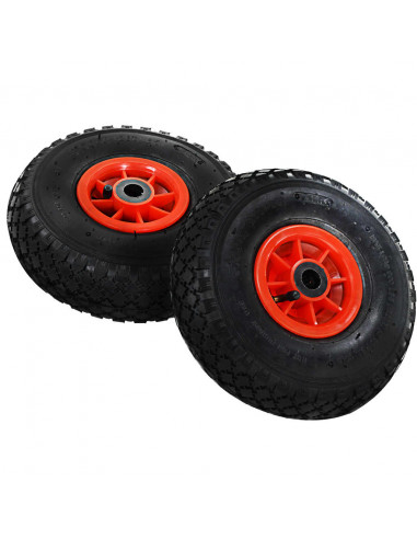 Ruote Carrello a Mano 2 pz Gomma 3.00-4 (245x82)