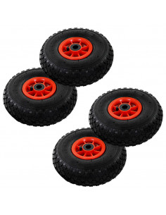 Ruote Carrello a Mano 4 pz Gomma 3.00-4 (245x82) 2