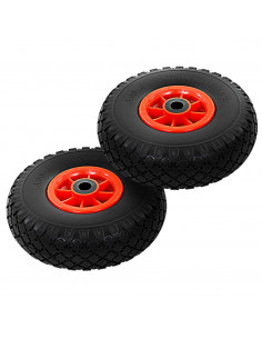 Ruote Carrello a Mano 2 pz in PU Solido 3.00-4 (260x85) 2