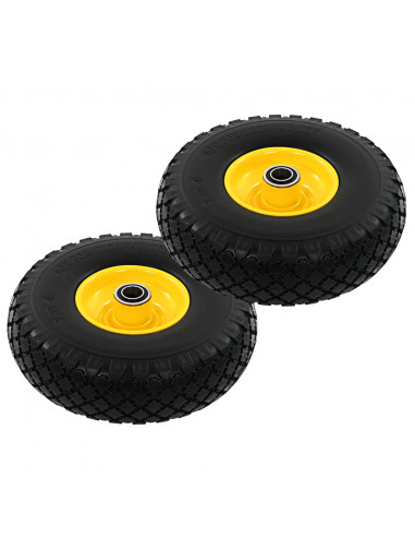 Ruote Carrello a Mano 2 pz in PU Solido 3.00-4 (260x85)