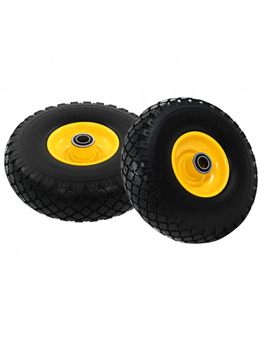 Ruote Carrello a Mano 2 pz in PU Solido 3.00-4 (260x85)