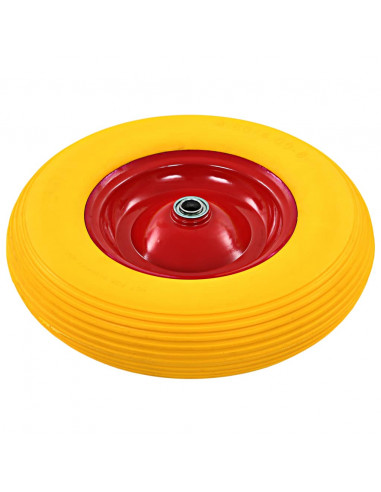 Ruota per Carriola con Asse in PU Solido 4.00-8 390 mm