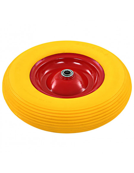 Ruota per Carriola con Asse in PU Solido 4.00-8 390 mm