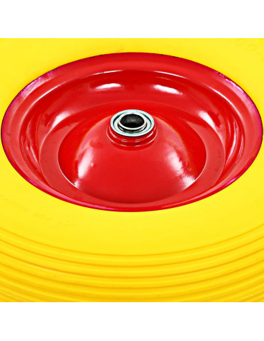 Ruota per Carriola con Asse in PU Solido 4.00-8 390 mm