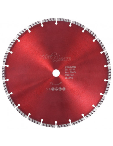 Disco da Taglio Diamantato con Turbo in Acciaio 300 mm