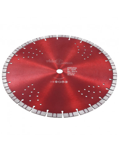 Disco da Taglio Diamantato con Turbo e Fori in Acciaio 350 mm