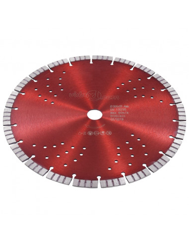 Disco da Taglio Diamantato con Turbo e Fori in Acciaio 300 mm