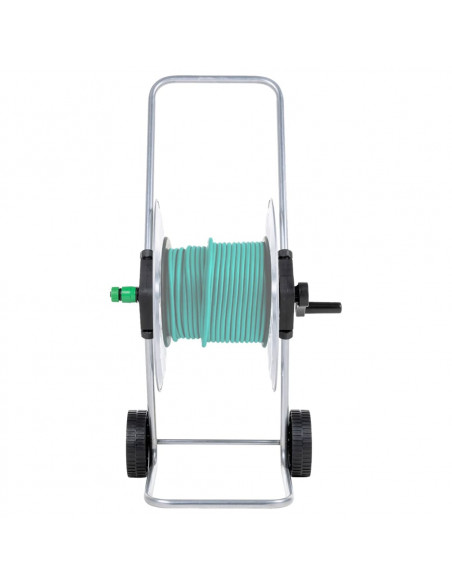 Carrello Avvolgitubo per Tubo Flessibile 60 m 1/2" in Acciaio