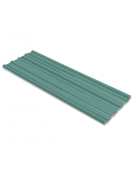 Pannelli da Tetto 12 pz in Acciaio Zincato Verde