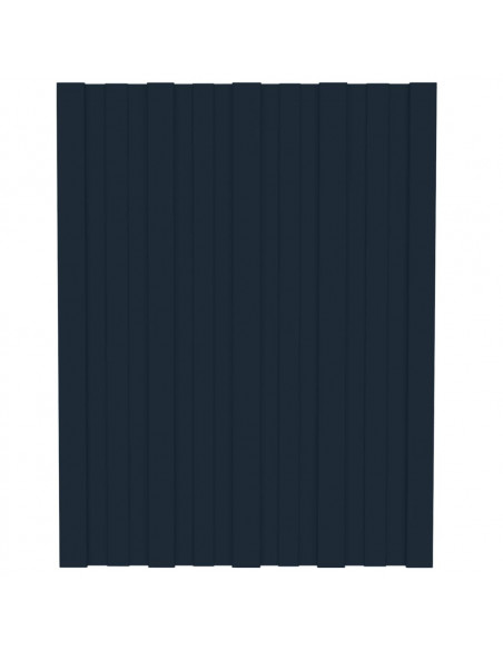 Pannelli da Tetto 36 pz in Acciaio Zincato Antracite 60x45 cm