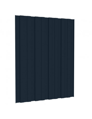 Pannelli da Tetto 36 pz in Acciaio Zincato Antracite 60x45 cm