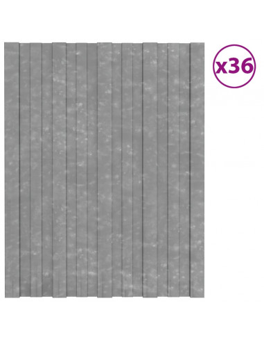 Pannelli da Tetto 36 pz in Acciaio Zincato Argento 60x45 cm