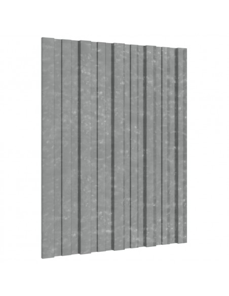 Pannelli da Tetto 36 pz in Acciaio Zincato Argento 60x45 cm