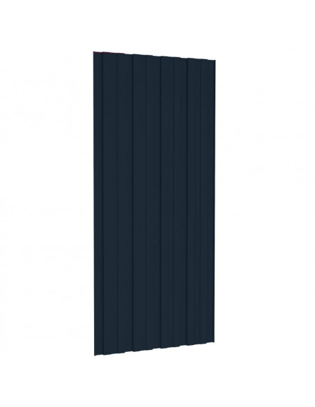 Pannelli da Tetto 12 pz in Acciaio Zincato Antracite 100x45 cm