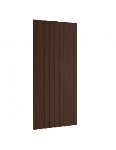 Pannelli da Tetto 12 pz in Acciaio Zincato Marrone 100x45 cm
