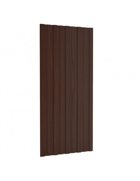 Pannelli da Tetto 12 pz in Acciaio Zincato Marrone 100x45 cm