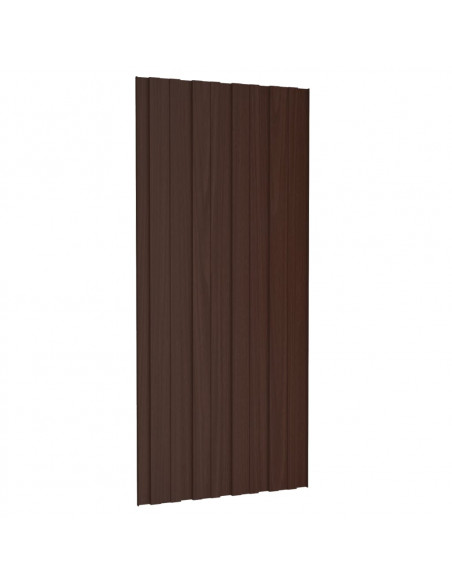 Pannelli da Tetto 12 pz in Acciaio Zincato Marrone 100x45 cm
