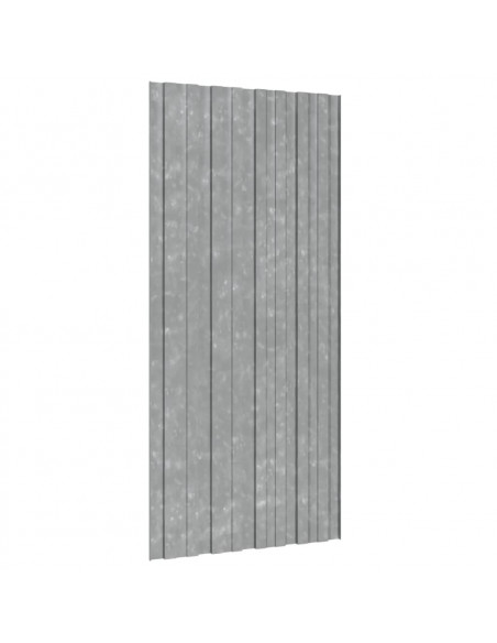 Pannelli da Tetto 12 pz in Acciaio Zincato Argento 100x45 cm