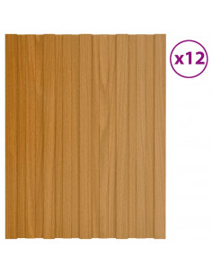 Pannelli da Tetto 12 pz in Acciaio Zincato Naturale 60x45 cm 2