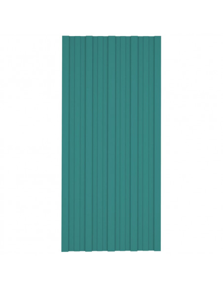 Pannelli da Tetto 36 pz in Acciaio Zincato Verde 100x45 cm