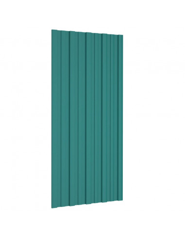 Pannelli da Tetto 36 pz in Acciaio Zincato Verde 100x45 cm