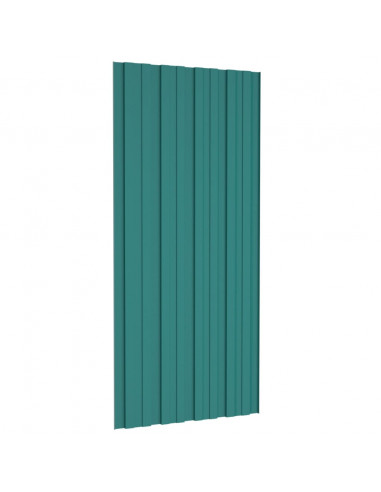 Pannelli da Tetto 36 pz in Acciaio Zincato Verde 100x45 cm