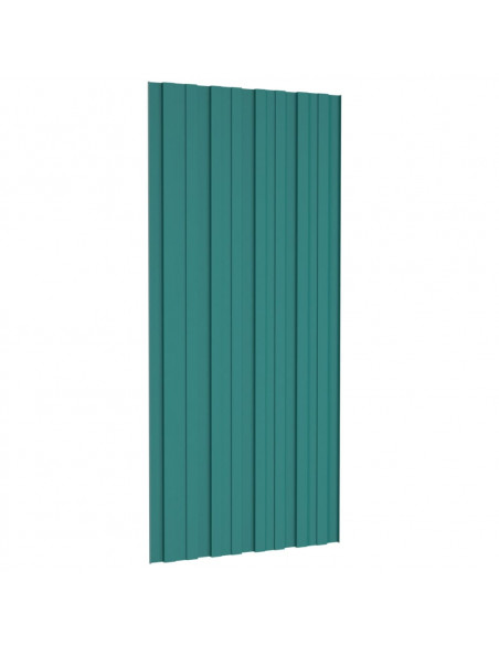 Pannelli da Tetto 36 pz in Acciaio Zincato Verde 100x45 cm