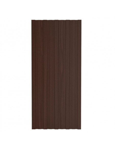 Pannelli da Tetto 36 pz in Acciaio Zincato Marrone 100x45 cm