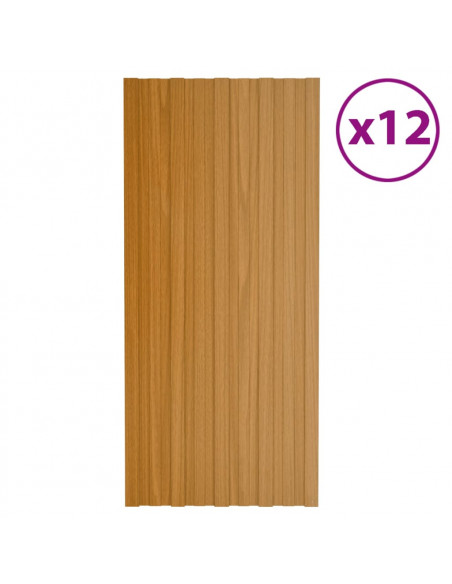 Pannelli da Tetto 12 pz in Acciaio Zincato Naturale 100x45 cm