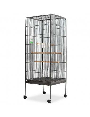 Gabbia per Uccelli Nera 54x54x146 cm in Acciaio