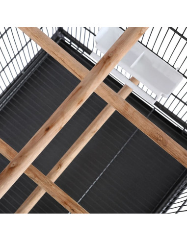 Gabbia per Uccelli Nera 54x54x146 cm in Acciaio