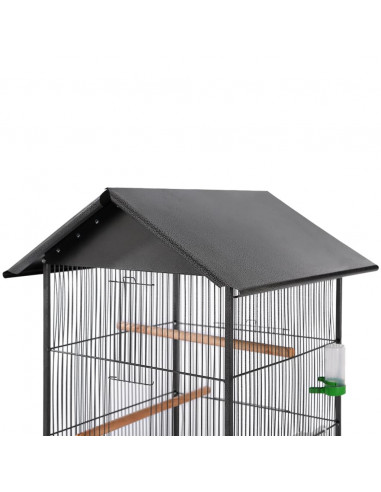 Gabbia per Uccelli in Acciaio con Tetto 66x66x155 cm