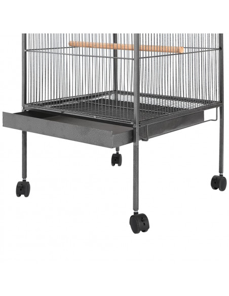 Gabbia per Uccelli in Acciaio con Tetto 66x66x155 cm