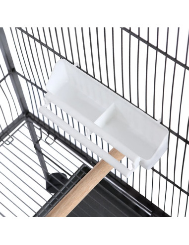 Gabbia per Uccelli in Acciaio con Tetto 66x66x155 cm