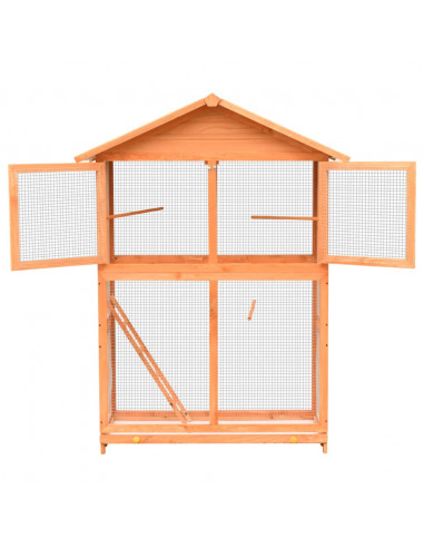 Gabbia per Uccelli in Legno di Pino e Abete 125,5x59,5x164 cm