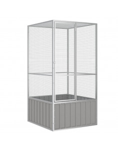 Gabbia per Uccelli Grigia 111x107x211,5 cm Acciaio Zincato 2