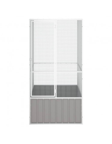 Gabbia per Uccelli Grigia 111x107x211,5 cm Acciaio Zincato