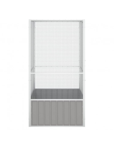 Gabbia per Uccelli Grigia 111x107x211,5 cm Acciaio Zincato