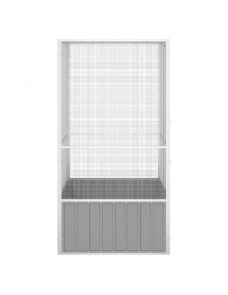 Gabbia per Uccelli Grigia 111x107x211,5 cm Acciaio Zincato