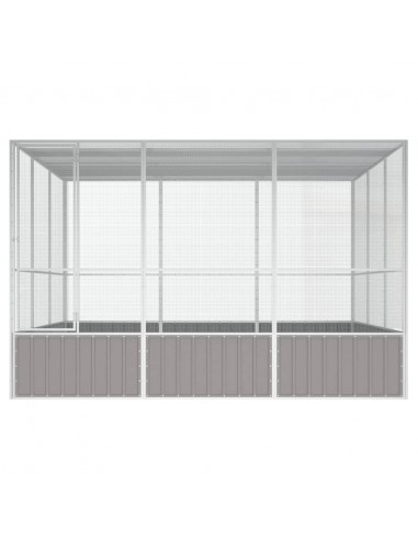 Gabbia per Uccelli Grigia 302,5x324,5x211,5 cm Acciaio Zincato