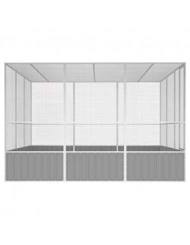 Gabbia per Uccelli Grigia 302,5x324,5x211,5 cm Acciaio Zincato