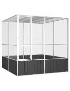 Gabbia Uccelli Antracite 213,5x217,5x211,5 cm Acciaio Zincato 2