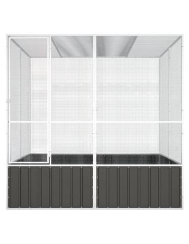 Gabbia Uccelli Antracite 213,5x217,5x211,5 cm Acciaio Zincato