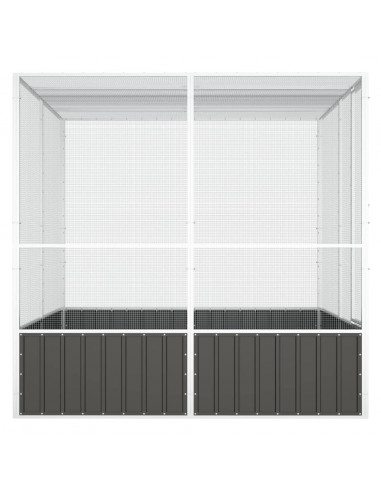 Gabbia Uccelli Antracite 213,5x217,5x211,5 cm Acciaio Zincato
