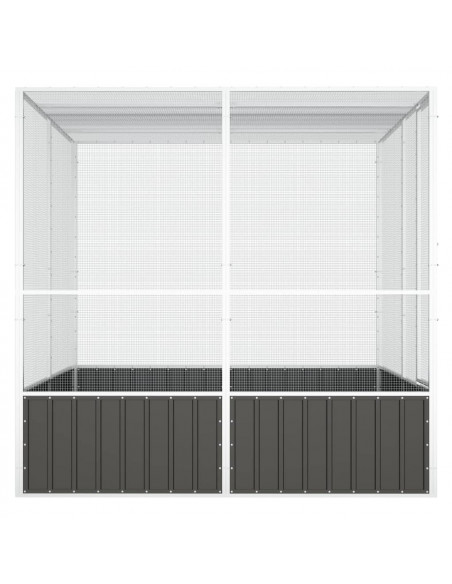 Gabbia Uccelli Antracite 213,5x217,5x211,5 cm Acciaio Zincato