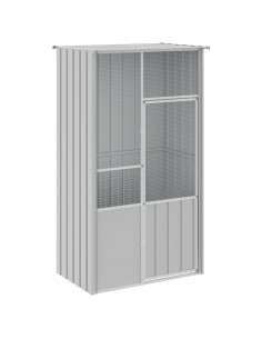Gabbia per Uccelli Grigia 115x78x200 cm in Acciaio Zincato 2