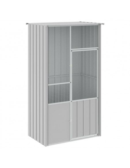 Gabbia per Uccelli Grigia 115x78x200 cm in Acciaio Zincato