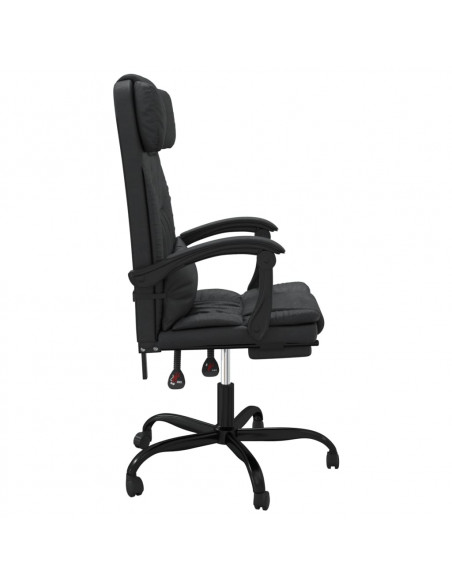 Poltrona da Ufficio Reclinabile Nera in Similpelle