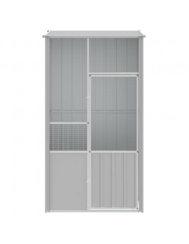 Gabbia per Uccelli Grigia 115x78x200 cm in Acciaio Zincato